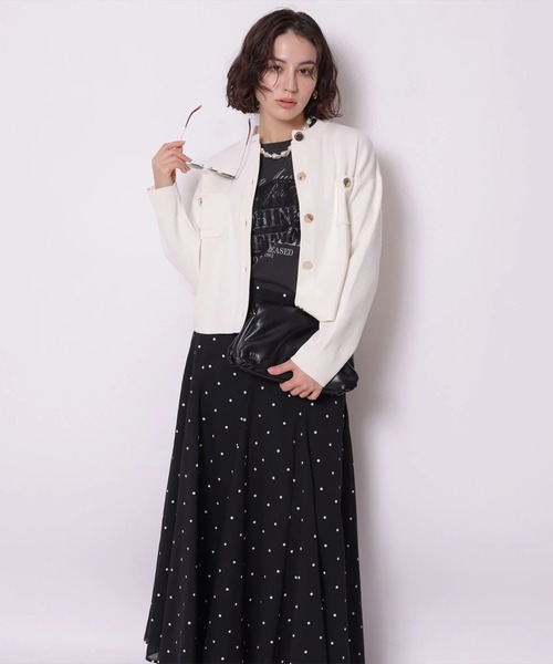 Arpege story（アルページュストーリー）の「シアードットスカート（スカート・レディース・ブラック/ホワイト・2/1/0）」の9枚目の写真