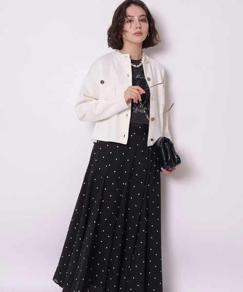 Arpege story（アルページュストーリー）の「シアードットスカート（スカート・レディース・ブラック/ホワイト・2/1/0）」の10枚目の写真