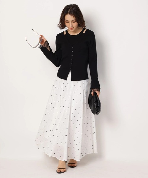 Arpege story（アルページュストーリー）の「シアードットスカート（スカート・レディース・ブラック/ホワイト・2/1/0）」の11枚目の写真