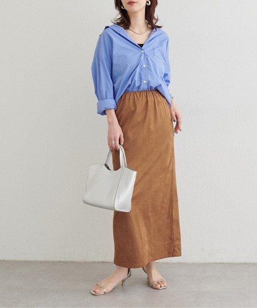 LARUTA(ラルータ)の「【LARUTA】ストレッチスウェードスカート(スカート・レディース・キャメル/アイボリー/ミント・MEDIUM)」の15枚目の写真