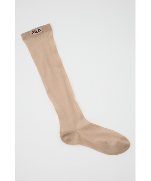 SLY(スライ)の「FILA x SLY LOGO SOCKS フィラスライロゴソックス 春服(ソックス/靴下・レディース・ベージュ/グレー・FREE)」の7枚目の写真