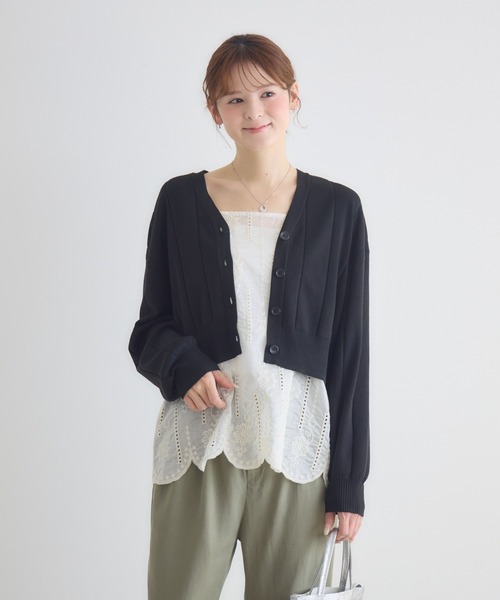 KATHARINE ROSS（キャサリンロス）の「【KATHARINE ROSS】レースレイヤードカーディガン（アンサンブル・レディース・モカ/オフホワイト/ブラック・FREE）」の2枚目の写真