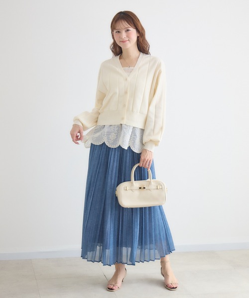 KATHARINE ROSS（キャサリンロス）の「【KATHARINE ROSS】レースレイヤードカーディガン（アンサンブル・レディース・モカ/オフホワイト/ブラック・FREE）」の5枚目の写真