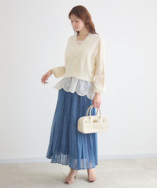 KATHARINE ROSS（キャサリンロス）の「【KATHARINE ROSS】レースレイヤードカーディガン（アンサンブル・レディース・モカ/オフホワイト/ブラック・FREE）」の6枚目の写真