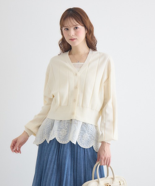 KATHARINE ROSS（キャサリンロス）の「【KATHARINE ROSS】レースレイヤードカーディガン（アンサンブル・レディース・モカ/オフホワイト/ブラック・FREE）」の7枚目の写真