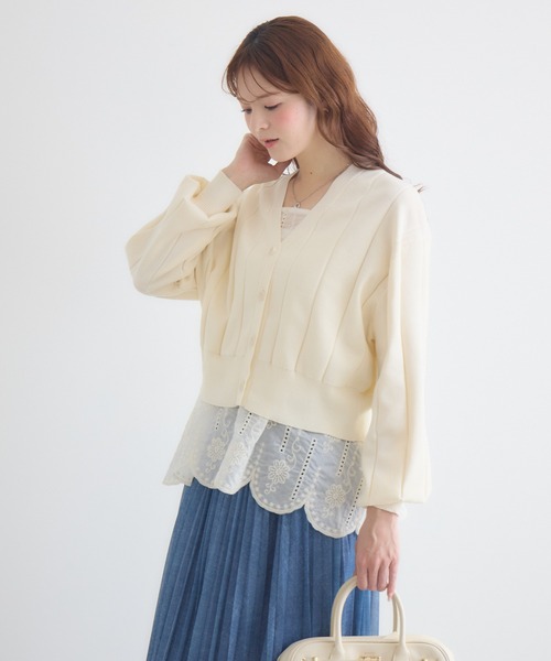 KATHARINE ROSS（キャサリンロス）の「【KATHARINE ROSS】レースレイヤードカーディガン（アンサンブル・レディース・モカ/オフホワイト/ブラック・FREE）」の8枚目の写真