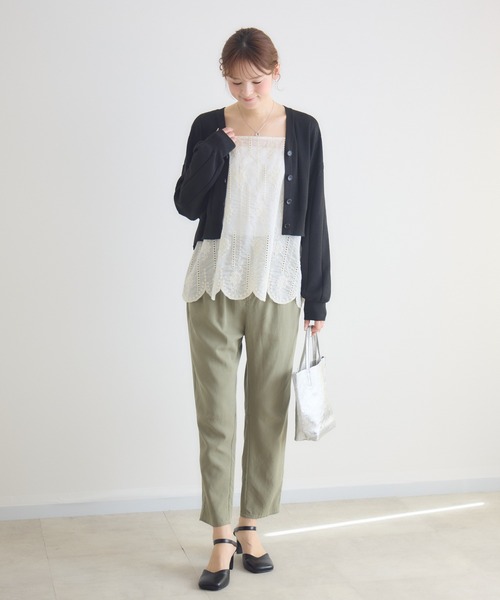 KATHARINE ROSS（キャサリンロス）の「【KATHARINE ROSS】レースレイヤードカーディガン（アンサンブル・レディース・モカ/オフホワイト/ブラック・FREE）」の12枚目の写真