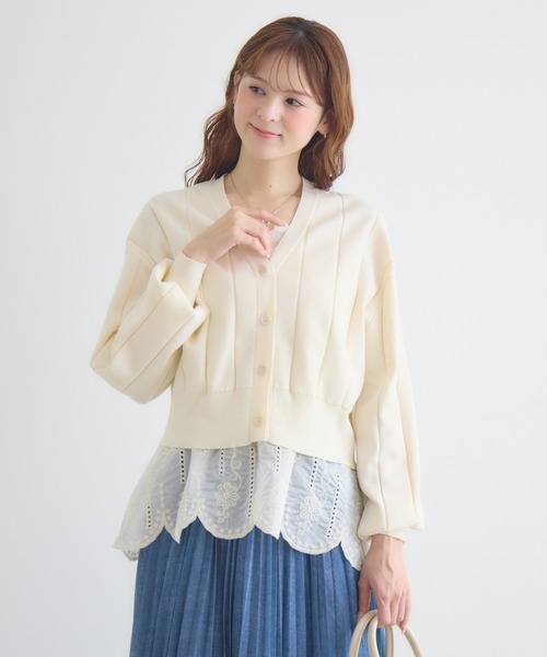 KATHARINE ROSS(キャサリンロス)の「【KATHARINE ROSS】レースレイヤードカーディガン(アンサンブル・レディース・モカ/オフホワイト/ブラック・FREE)」の6枚目の写真