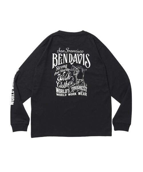 BEN DAVIS/WHITE LABEL（ベンデイビス ホワイトラベル）の「【BEN DAVIS（ベンデイビス）】PAINTER’S SIGN L/S TEE / ロンT クルーネック 長袖 ワンポイント プリント ユニセックス（Tシャツ/カットソー・メンズ・ブラック/ホワイト/グリーン系その他3・MEDIUM/LARGE/X-LARGE）」の6枚目の写真