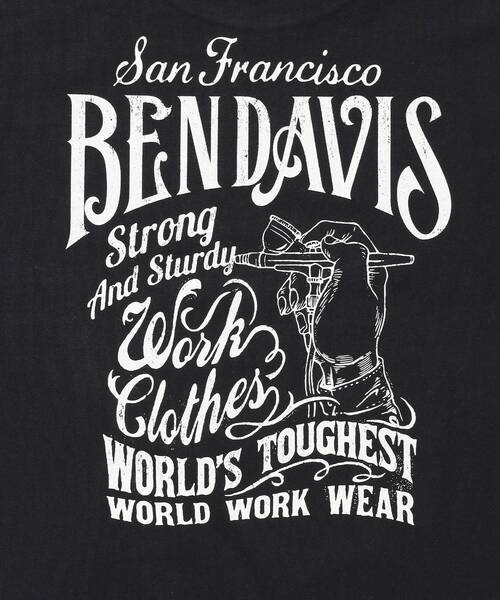 BEN DAVIS/WHITE LABEL（ベンデイビス ホワイトラベル）の「【BEN DAVIS（ベンデイビス）】PAINTER’S SIGN L/S TEE / ロンT クルーネック 長袖 ワンポイント プリント ユニセックス（Tシャツ/カットソー・メンズ・ブラック/ホワイト/グリーン系その他3・MEDIUM/LARGE/X-LARGE）」の7枚目の写真