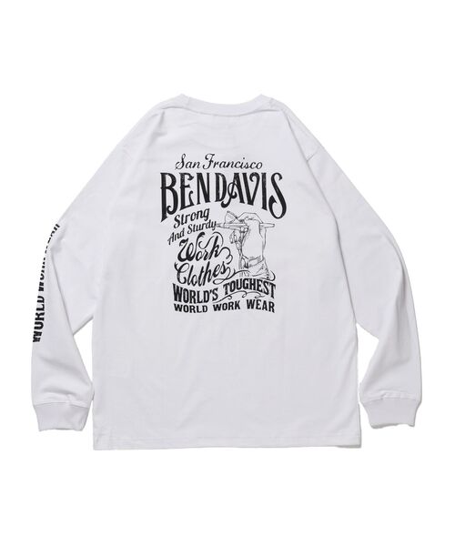 BEN DAVIS/WHITE LABEL（ベンデイビス ホワイトラベル）の「【BEN DAVIS（ベンデイビス）】PAINTER’S SIGN L/S TEE / ロンT クルーネック 長袖 ワンポイント プリント ユニセックス（Tシャツ/カットソー・メンズ・ブラック/ホワイト/グリーン系その他3・MEDIUM/LARGE/X-LARGE）」の11枚目の写真
