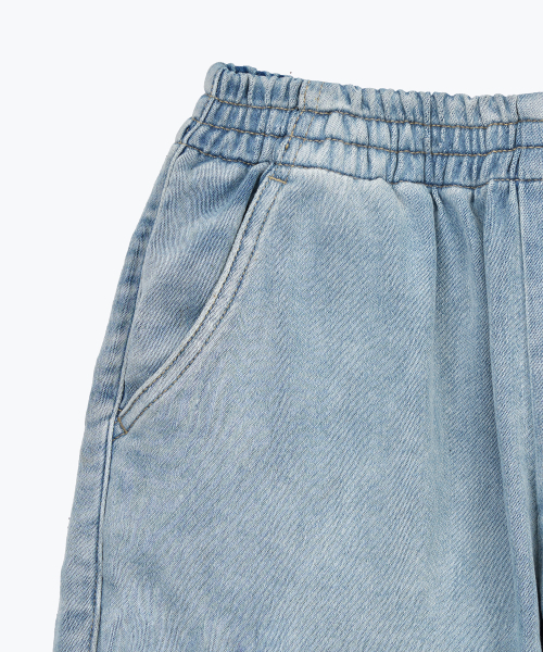 MUSINSA STANDARD KIDS（ムシンサスタンダードキッズ）の「ジャージデニムカーゴジョガーパンツ[ライトインディゴ]（デニムパンツ・レディース・その他・150/140/130/120/110/160）」の5枚目の写真