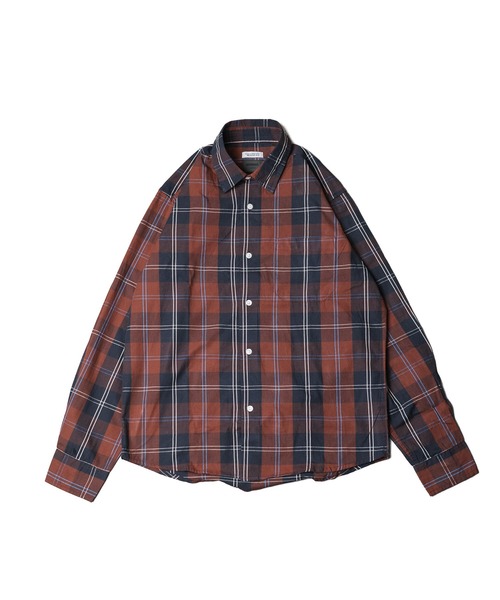 MMMM》マドラスチェックレギュラーカラー ロングスリーブシャツ