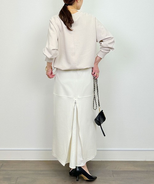 PICCIN（ピッチン）の「裾ドロストプルオーバー（Tシャツ/カットソー・レディース・グレイッシュベージュ/ブルー/オフホワイト・M）」の19枚目の写真