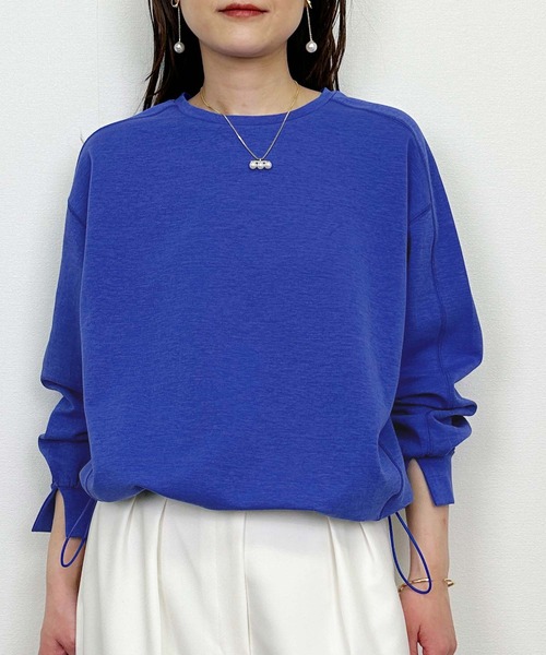 PICCIN（ピッチン）の「裾ドロストプルオーバー（Tシャツ/カットソー・レディース・グレイッシュベージュ/ブルー/オフホワイト・M）」の22枚目の写真