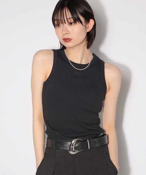 PAGEBOY（ページボーイ）の「ジミレスシシュウタンク（タンクトップ・レディース・ブラック/オフホワイト/チェリーピンク・FREE）」の2枚目の写真