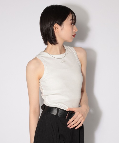 PAGEBOY（ページボーイ）の「ジミレスシシュウタンク（タンクトップ・レディース・ブラック/オフホワイト/チェリーピンク・FREE）」の7枚目の写真