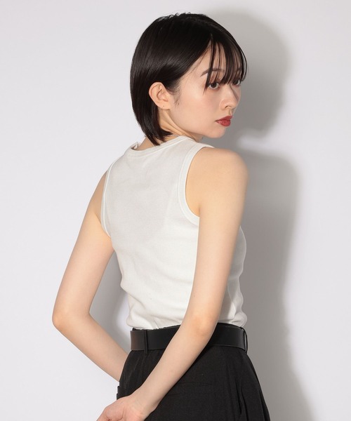 PAGEBOY（ページボーイ）の「ジミレスシシュウタンク（タンクトップ・レディース・ブラック/オフホワイト/チェリーピンク・FREE）」の8枚目の写真