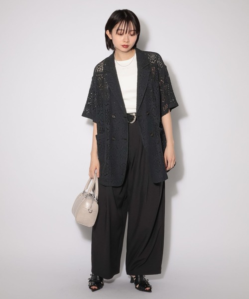 PAGEBOY（ページボーイ）の「ジミレスシシュウタンク（タンクトップ・レディース・ブラック/オフホワイト/チェリーピンク・FREE）」の5枚目の写真