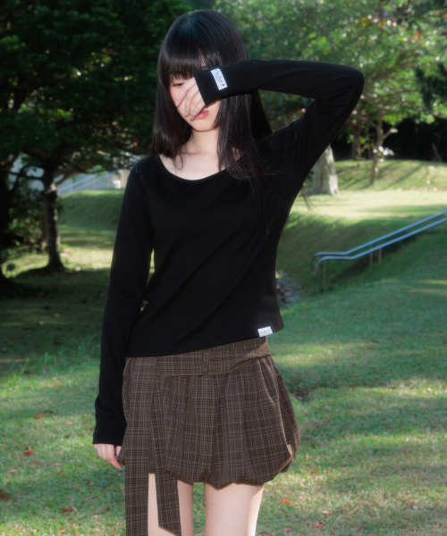 ROSEFRANTZ（ロゼフランツ）の「Balloon Check Belted Miniskirt [Brown]（スカート・レディース・ブラウン・OS）」の9枚目の写真