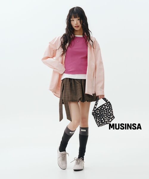 ROSEFRANTZ（ロゼフランツ）の「Balloon Check Belted Miniskirt [Brown]（スカート・レディース・ブラウン・OS）」の3枚目の写真