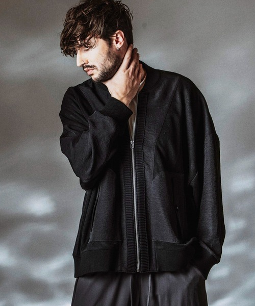 NO ID.（ノーアイディ）の「【NO ID.】Changing Sheer Knit MA-1 Blouson / チェンジングシアーニットMA-1ブルゾン（MA-1・メンズ・ストライプ/ブラック/グレー・ONE SIZE）」の22枚目の写真