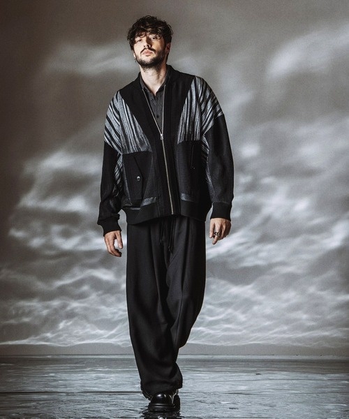 NO ID.（ノーアイディ）の「【NO ID.】Changing Sheer Knit MA-1 Blouson / チェンジングシアーニットMA-1ブルゾン（MA-1・メンズ・ストライプ/ブラック/グレー・ONE SIZE）」の19枚目の写真