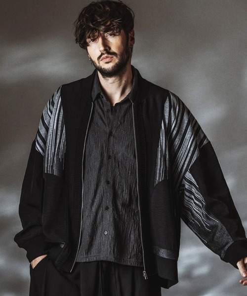 NO ID.】Changing Sheer Knit MA-1 Blouson / チェンジングシアー