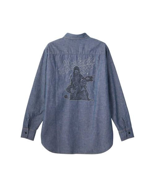 HYSTERIC GLAMOUR(ヒステリックグラマー)の「LET’S GO CRAZY刺繍 ウエスタンシャツ(シャツ/ブラウス・メンズ・ブラック/ライトインディゴブルー・X-LARGE/LARGE/MEDIUM/SMALL)」の3枚目の写真