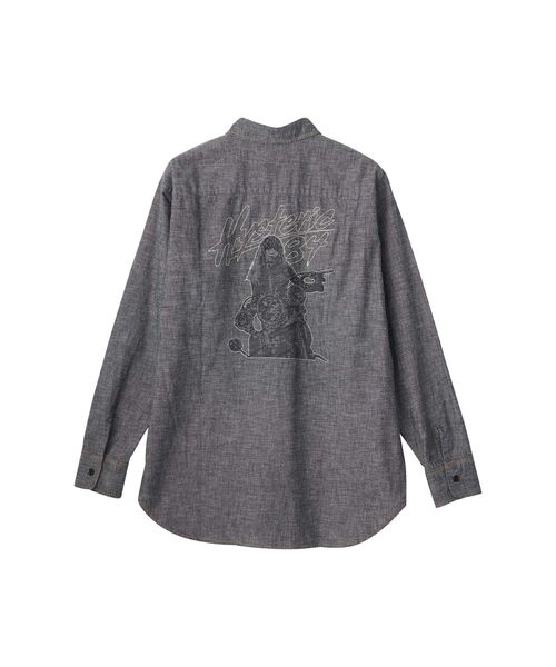 HYSTERIC GLAMOUR(ヒステリックグラマー)の「LET’S GO CRAZY刺繍 ウエスタンシャツ(シャツ/ブラウス・メンズ・ブラック/ライトインディゴブルー・X-LARGE/LARGE/MEDIUM/SMALL)」の5枚目の写真