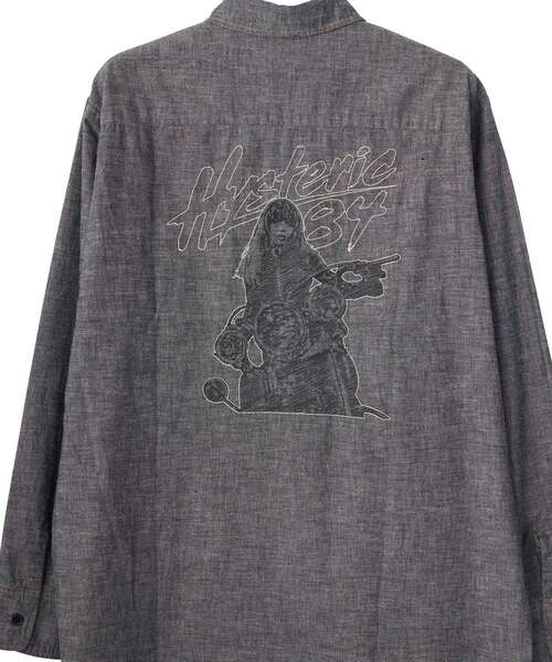 HYSTERIC GLAMOUR(ヒステリックグラマー)の「LET’S GO CRAZY刺繍 ウエスタンシャツ(シャツ/ブラウス・メンズ・ブラック/ライトインディゴブルー・X-LARGE/LARGE/MEDIUM/SMALL)」の6枚目の写真