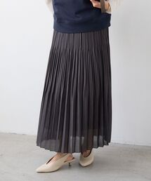 le.coeur blanc | 麻混シアーランダムプリーツスカート(スカート)