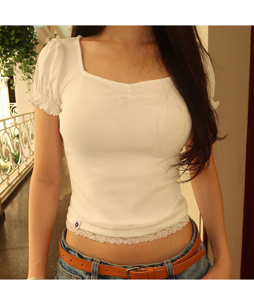KILLIMAN(キリマン)の「Taffy T-shirts (2color)(Tシャツ/カットソー・レディース・ホワイト/ライトグレー・FREE)」の2枚目の写真