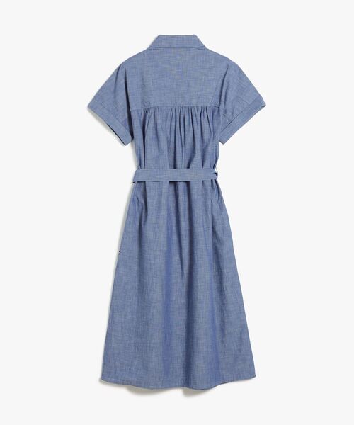 TOMMY HILFIGER(トミーヒルフィガー)の「シャンブレーショートスリーブワンピース(ワンピース・レディース・ブルー・MEDIUM/X-SMALL/SMALL)」の7枚目の写真