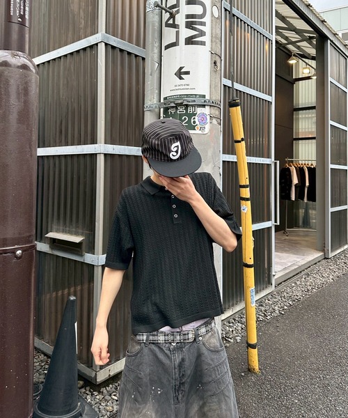 kutir(クティール)の「RINGSNAP CABLE KNIT POLO/リングスナップケーブル編みニットポロ(ポロシャツ・メンズ・グレー/カーキ/ブラック/ブラウン・MEDIUM/LARGE)」の8枚目の写真