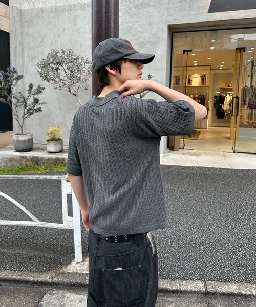 kutir(クティール)の「RINGSNAP CABLE KNIT POLO/リングスナップケーブル編みニットポロ(ポロシャツ・メンズ・グレー/カーキ/ブラック/ブラウン・MEDIUM/LARGE)」の19枚目の写真