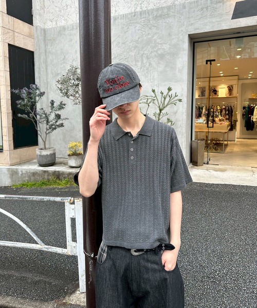 kutir(クティール)の「RINGSNAP CABLE KNIT POLO/リングスナップケーブル編みニットポロ(ポロシャツ・メンズ・グレー/カーキ/ブラック/ブラウン・MEDIUM/LARGE)」の17枚目の写真