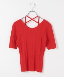 PAGEBOY（ページボーイ）の「【前後2WAY仕様】クロスデザインプルオーバーショートスリーブ（ニット/セーター）」