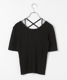 PAGEBOY（ページボーイ）の「【前後2WAY仕様】クロスデザインプルオーバーショートスリーブ（ニット/セーター）」