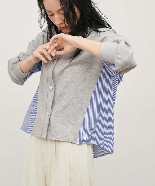 LARUTA（ラルータ）の「【LARUTA】異素材ダンボールカーディガン（カーディガン/ボレロ・レディース・アイボリー/ブラック/グレー・MEDIUM）」の17枚目の写真