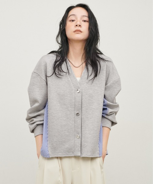 LARUTA（ラルータ）の「【LARUTA】異素材ダンボールカーディガン（カーディガン/ボレロ・レディース・アイボリー/ブラック/グレー・MEDIUM）」の19枚目の写真