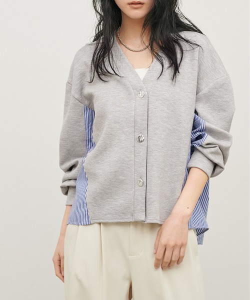 LARUTA（ラルータ）の「【LARUTA】異素材ダンボールカーディガン（カーディガン/ボレロ・レディース・アイボリー/ブラック/グレー・MEDIUM）」の16枚目の写真