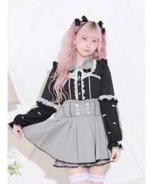 チャーム付きメニーリボンチュールブラウス