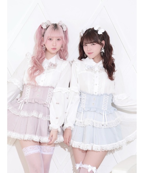 NOEMIE(ノエミー)の「チャーム付きメニーリボンチュールブラウス(シャツ/ブラウス・レディース・サックスブルー/ブラック/ピンク・M)」の14枚目の写真