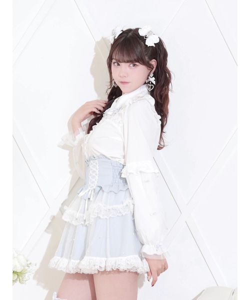 NOEMIE(ノエミー)の「チャーム付きメニーリボンチュールブラウス(シャツ/ブラウス・レディース・サックスブルー/ブラック/ピンク・M)」の18枚目の写真