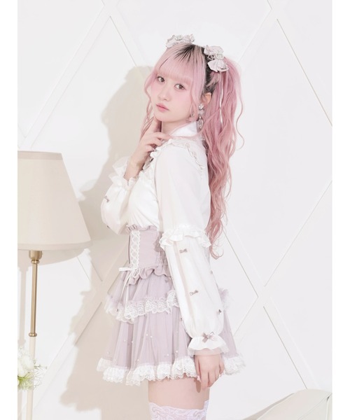 NOEMIE(ノエミー)の「チャーム付きメニーリボンチュールブラウス(シャツ/ブラウス・レディース・サックスブルー/ブラック/ピンク・M)」の21枚目の写真