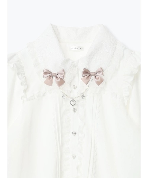 NOEMIE(ノエミー)の「チャーム付きメニーリボンチュールブラウス(シャツ/ブラウス・レディース・サックスブルー/ブラック/ピンク・M)」の8枚目の写真