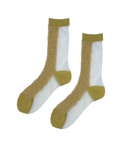 FAKUI(ファクイ)の「GLITTER FRINGE SEE-THROUGH SOCKS / ラメフリンジシースルーソックス(ソックス/靴下・レディース・ゴールド/シルバー/ブルー・22.0~24.0cm)」の7枚目の写真