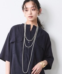 CHIC STYLE | 【セットアップ対応】衿リブハーフスリーブブラウス<大きいサイズ有>シックスタイル(シャツ/ブラウス)
