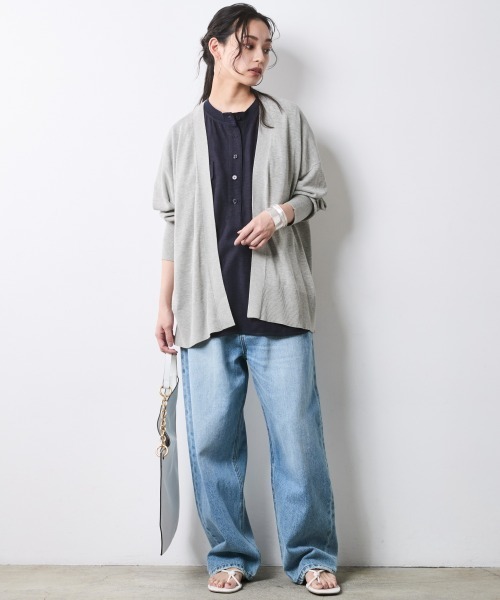 CHIC STYLE(シックスタイル)の「【セットアップ対応】衿リブハーフスリーブブラウス<大きいサイズ有>シックスタイル(シャツ/ブラウス・レディース・ネイビー/オフホワイト/モカ・3L/LL/L/M/5L/4L)」の18枚目の写真